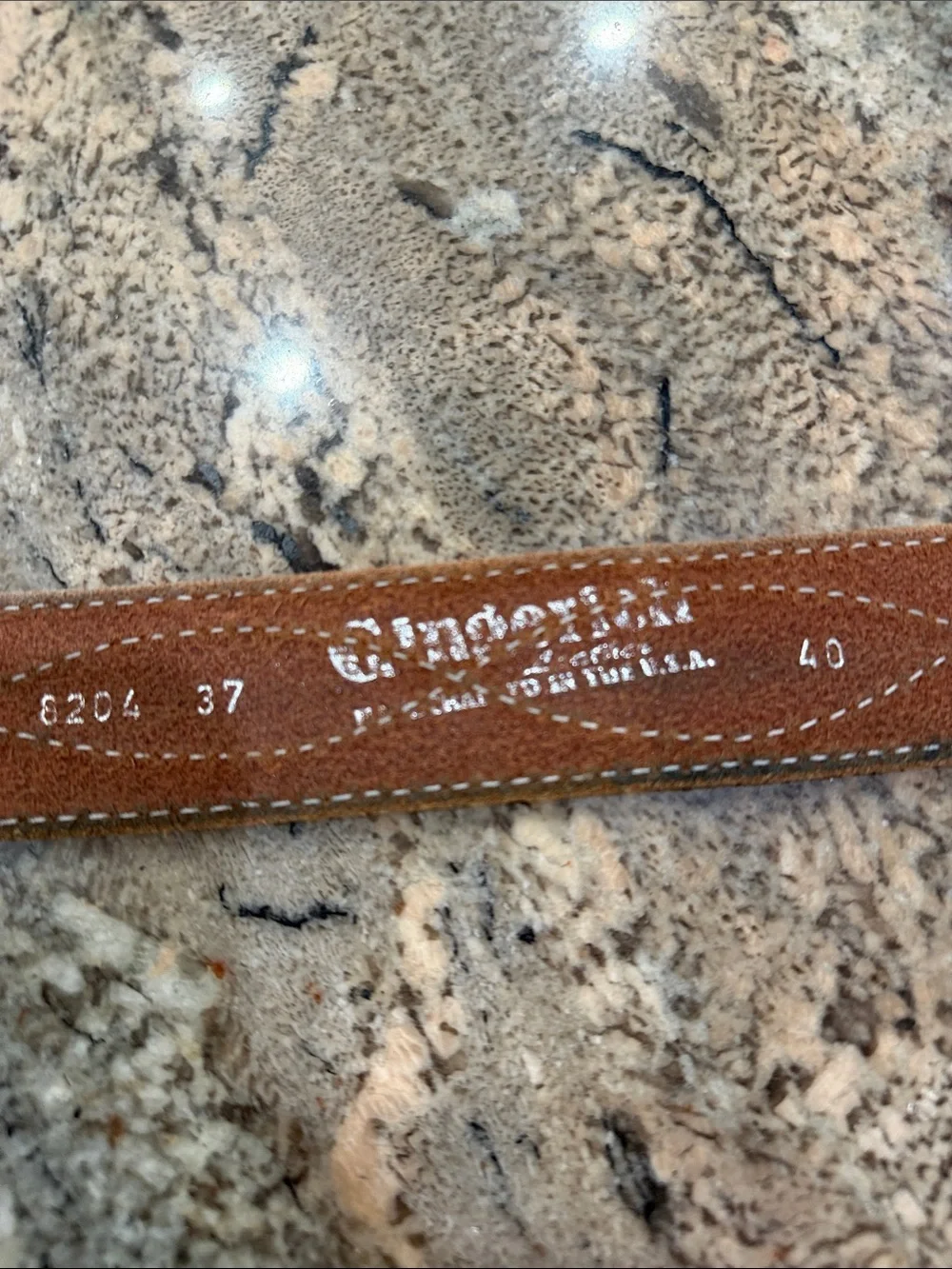 Brown Leather Men’s Adjustable Belt Strap with Contrast Stitching